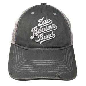 Zac Brown Band Trucker Cap Gray OS Adjustable Distressed Mesh Southern Ground